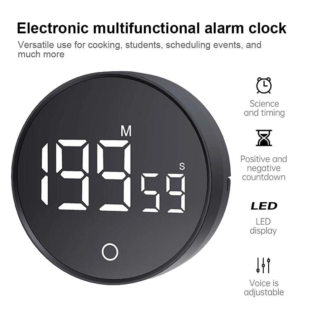 Magnetic Countdown Alarm Clock Kitchen Timer Manual Digital Timer Stand Desk Clock Cooking Timer Shower Study Stopwatch
