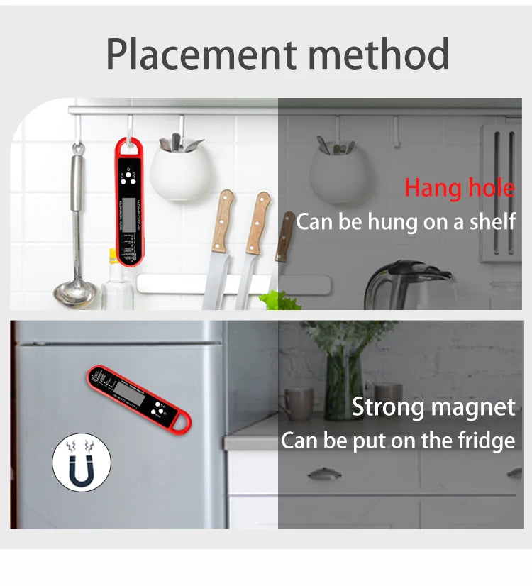 Instant Read Meat Thermometer Stainless Steel Kitchen Cooking Bbq Digital Meat Thermometer With Probe