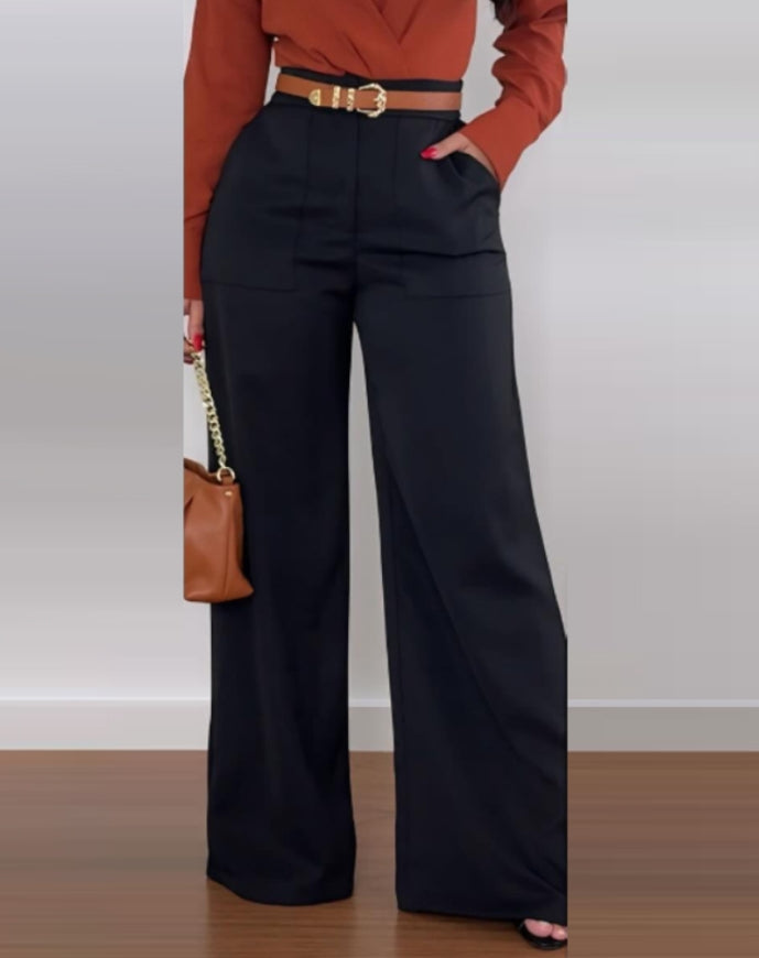 Summer Elegant Women's Fashion New High Waist Printed Wide Leg Casual Pants Loose and Comfortable Casual Pants