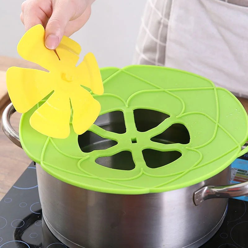 Lid For Pan Silicone lid Spill Stopper Cover For Pot Pan Kitchen Accessories Cooking Tools Flower Cookware Kitchen Accessories