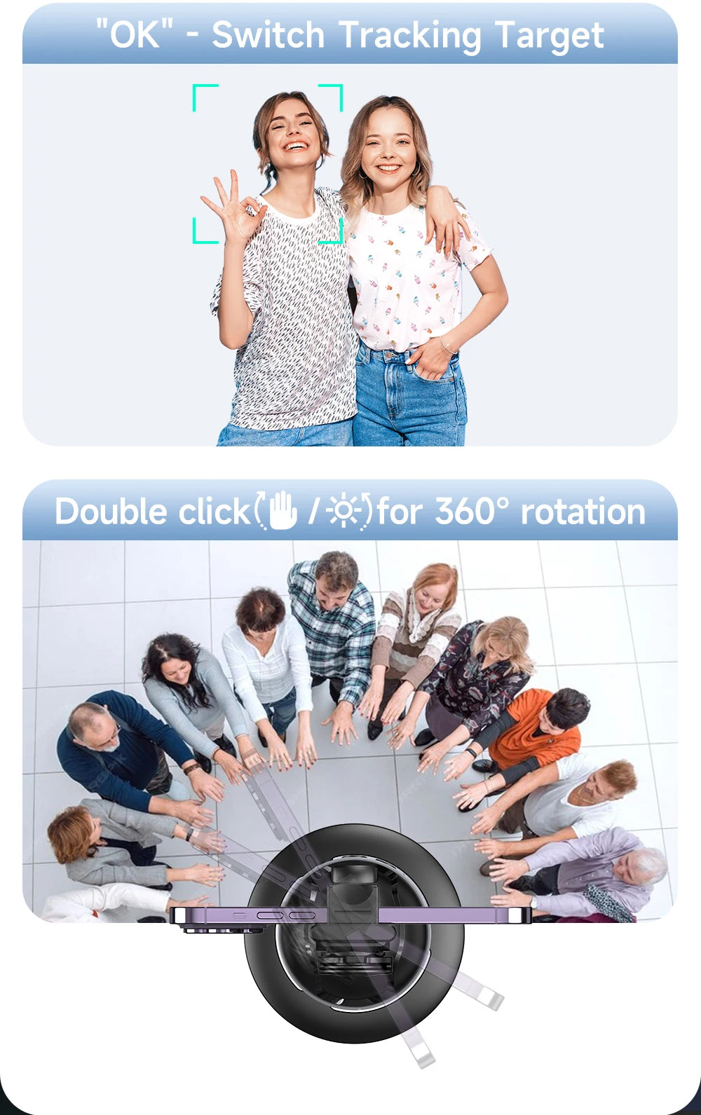 Selfieshow P03 Stabilizer 360°Auto Face Tracking AI