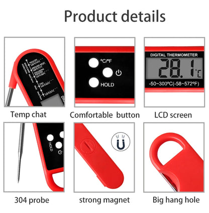Instant Read Meat Thermometer Stainless Steel Kitchen Cooking Bbq Digital Meat Thermometer With Probe