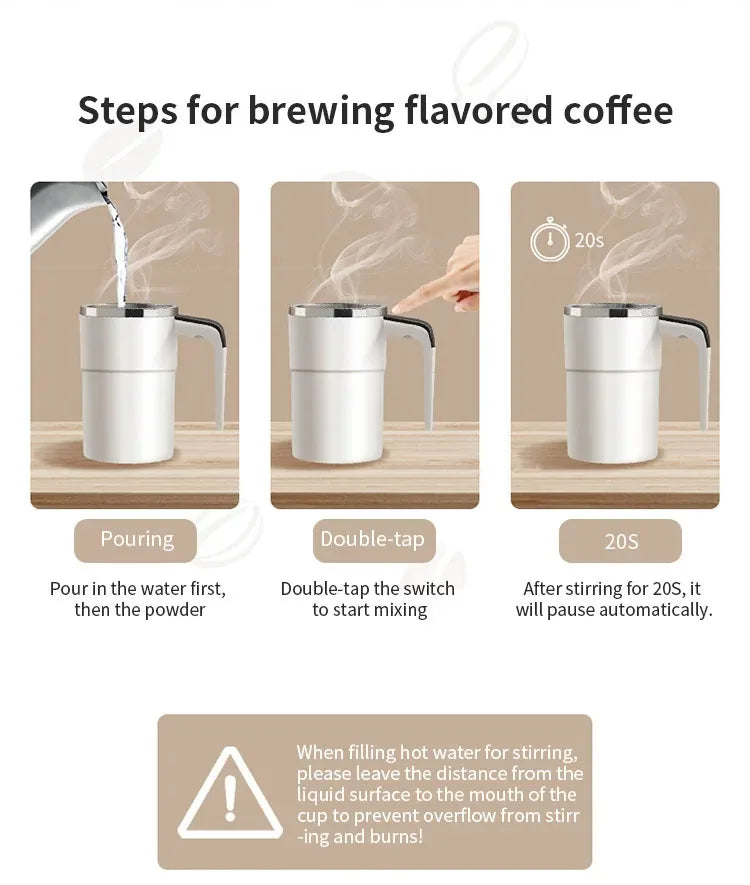 Smart Automatic Stirring Cup Rechargeable Portable LCD Screen Coffee Stainless Steel Rotating Magnetic Self Stirring Mugs