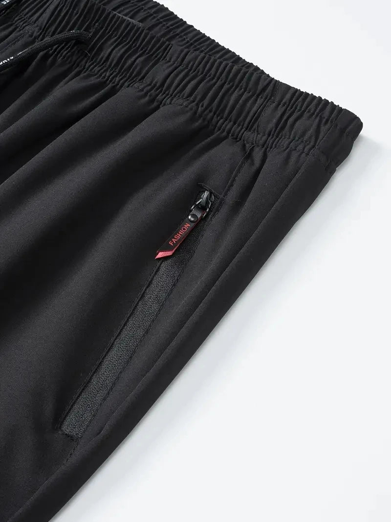 2 Pieces Men's Casual Pants Stretch Elastic Waist Jogger Korean C
