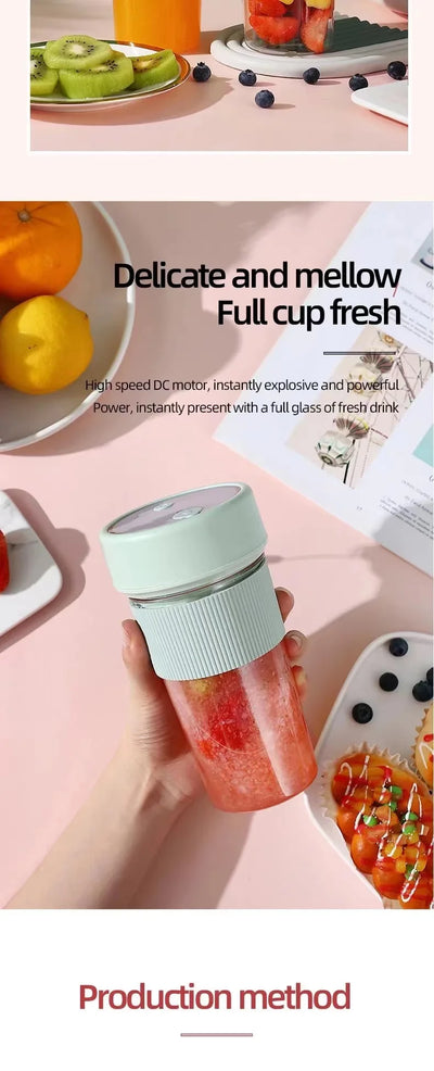 New Electric Fresh Juicer Powerful Crushed Ice Wireless Mini Portable Blender Bottle Juice Extractors Smoothie Mixer Cup
