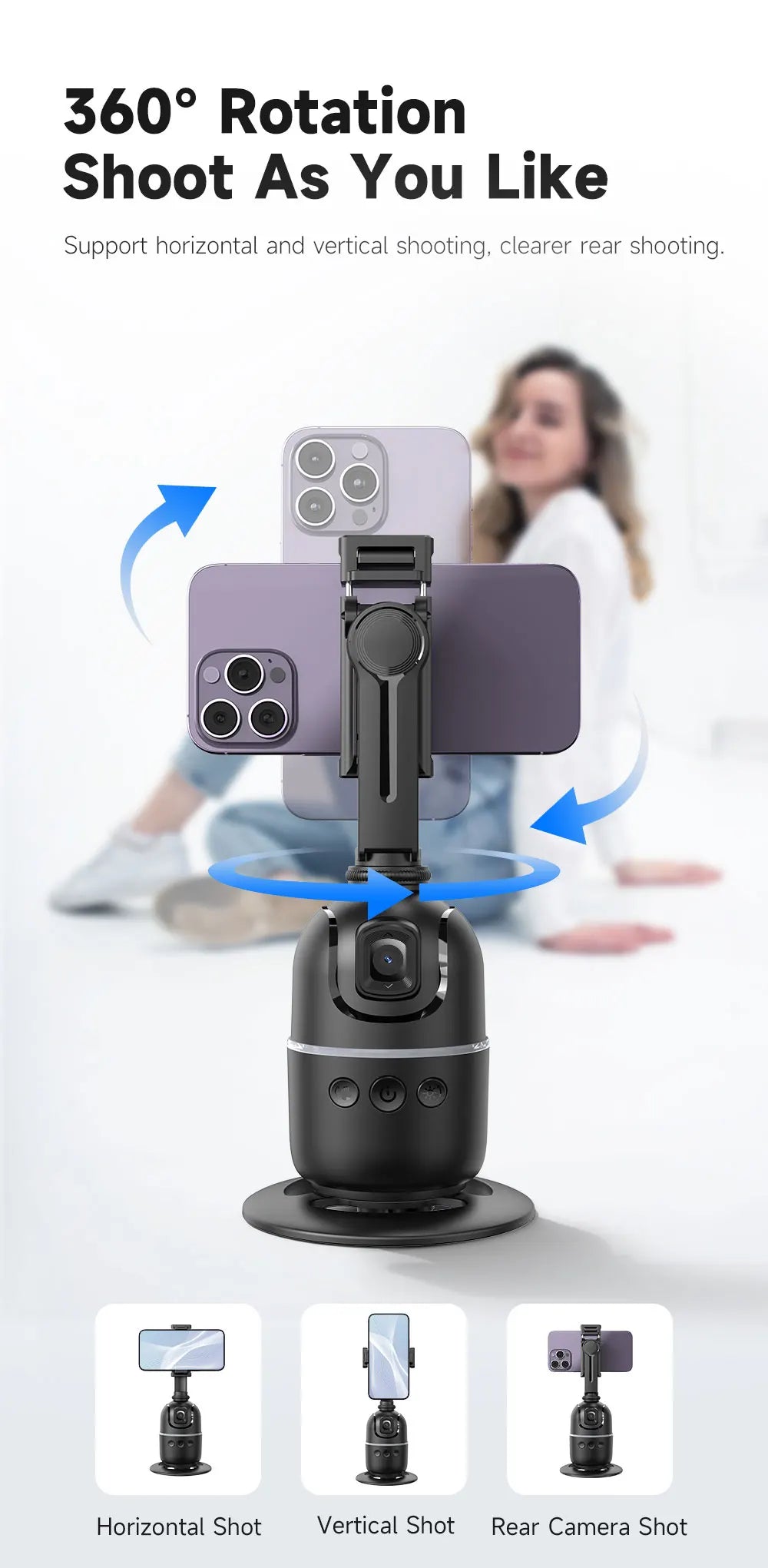 Selfieshow P03 Stabilizer 360°Auto Face Tracking AI