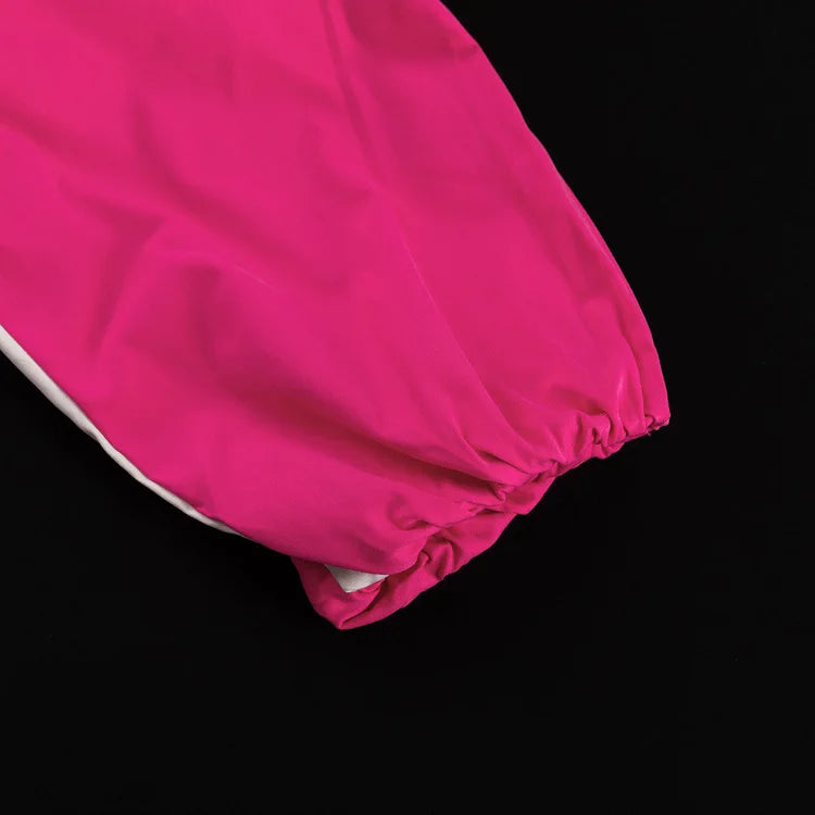 Spring Autumn Street Jumper Two Piece Set Women Long Sleeve Zipper Jacket+Patchwork Hip-Hop Sports Pant Suit Loose Women Outfit