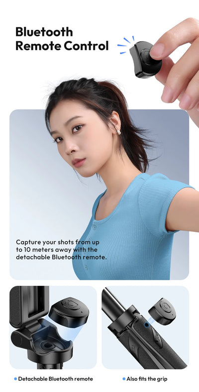 Ulanzi JJ03 Magnetic Phone Tripod Wireless Phone Grip Selfie Stick Desktop Tripod for iPhone 16 15 14 13 Pro Pro Max