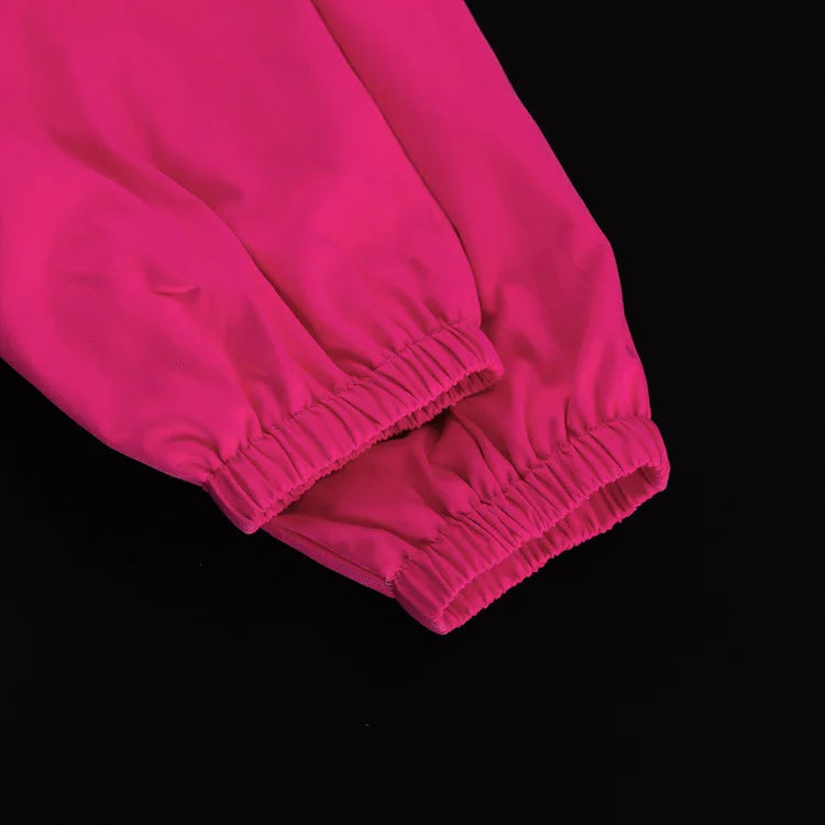 Spring Autumn Street Jumper Two Piece Set Women Long Sleeve Zipper Jacket+Patchwork Hip-Hop Sports Pant Suit Loose Women Outfit