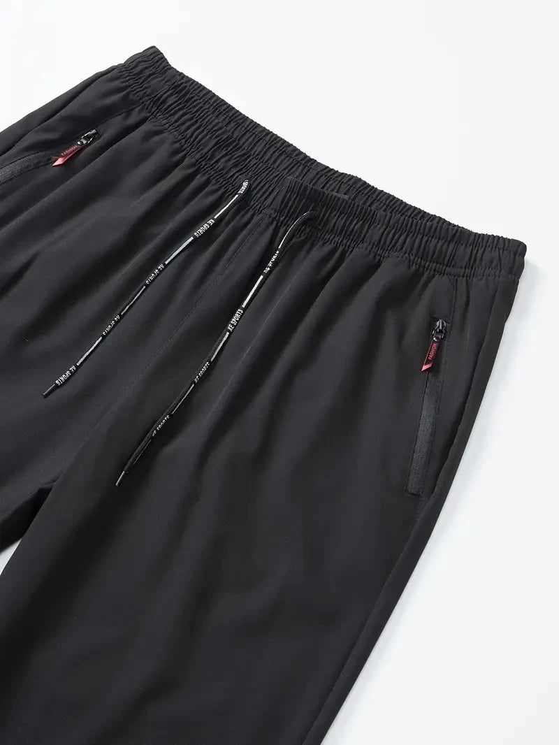 2 Pieces Men's Casual Pants Stretch Elastic Waist Jogger Korean C