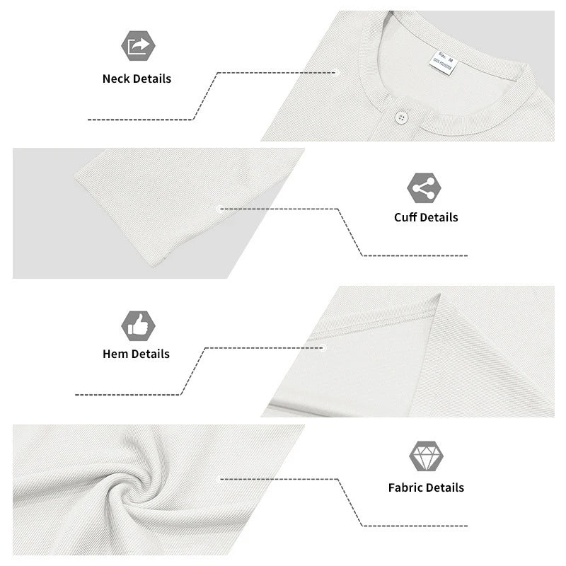Stylish Men's Long Sleeve Henley Shirts Spring Autumn Daily Casual Solid Color Pullover Tops Mens Fashion Texture Ribbed T Shirt