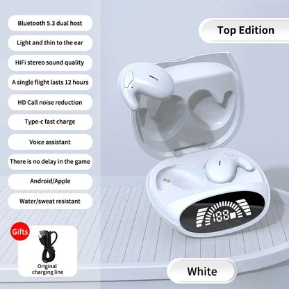 Invisible Sleep Wireless Earphone TWS Bluetooth 5.3 Headphones Hidden Earbuds IPX5 Waterproof Noise Reduction Sports Headset