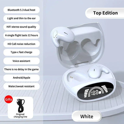 Invisible Sleep Wireless Earphone TWS Bluetooth 5.3 Headphones Hidden Earbuds IPX5 Waterproof Noise Reduction Sports Headset
