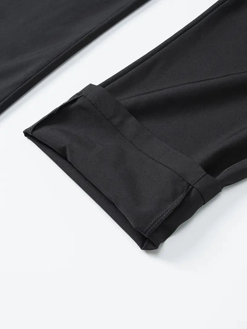 2 Pieces Men's Casual Pants Stretch Elastic Waist Jogger Korean C