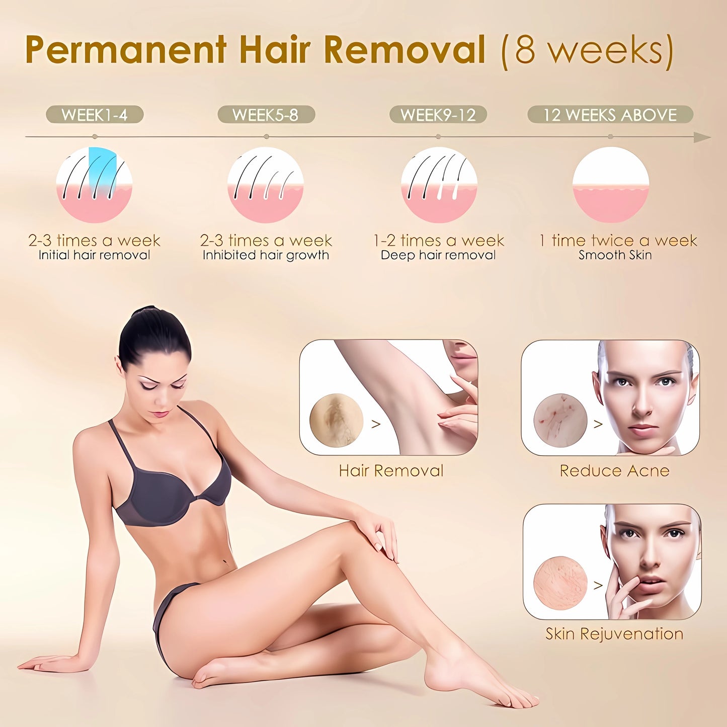 Permanently Home Use Mini Handheld 999999 Flashes IPL Laser Hair Removal Device Painless Personal Care for Men and Women 881