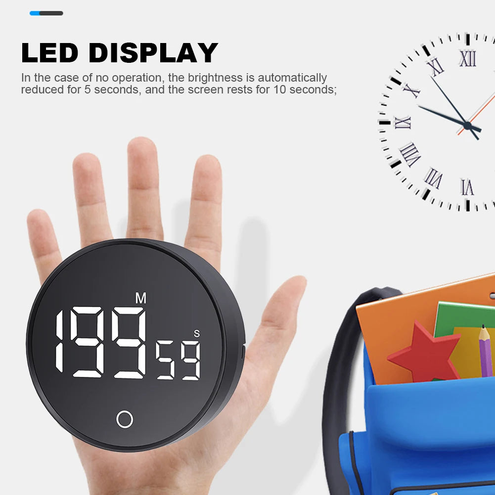 Magnetic Countdown Alarm Clock Kitchen Timer Manual Digital Timer Stand Desk Clock Cooking Timer Shower Study Stopwatch