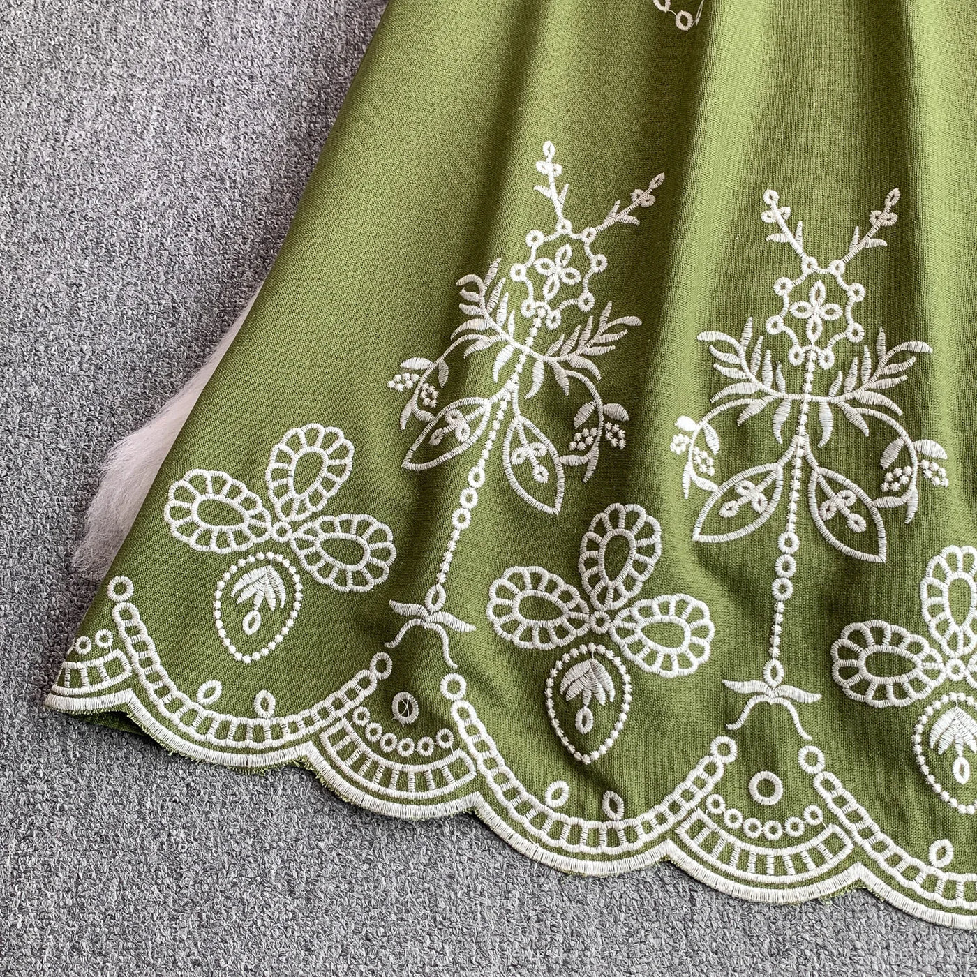 Retro Ethnic Sle Embroidered A-Line Long Dr Women's round Ne Lantern Sve Dr Slimming High Waist Korean Sle