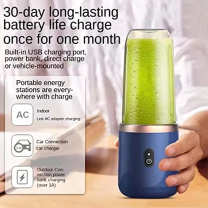 Double Cup Multifunction Portable Electric Fruit Juicer 6 Blades Blender Bottle Fresh Juice Smoothie Blender USB Charging Juicer