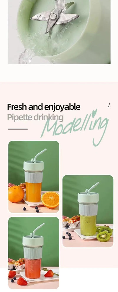 New Electric Fresh Juicer Powerful Crushed Ice Wireless Mini Portable Blender Bottle Juice Extractors Smoothie Mixer Cup