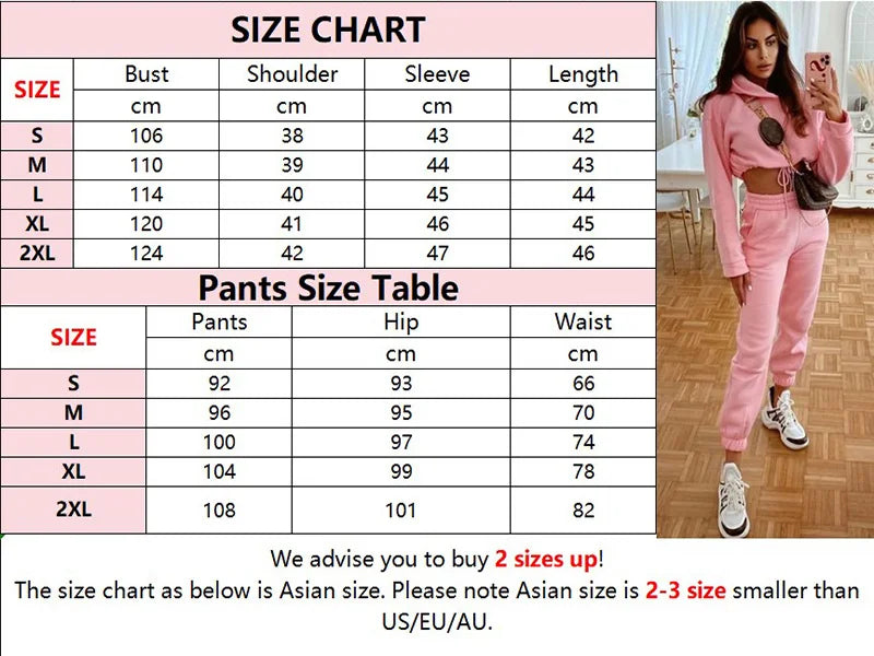 Women Hooded Tracksuit Sports 2 Pieces Set Sweatshirts Pullover Hoodies Pants Suit Home Sweatpants Trousers Outfits 2023