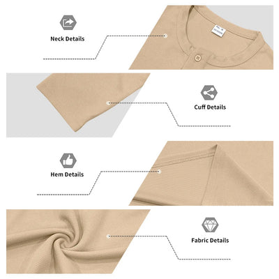 Stylish Men's Long Sleeve Henley Shirts Spring Autumn Daily Casual Solid Color Pullover Tops Mens Fashion Texture Ribbed T Shirt
