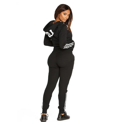 2024 Spring Autumn Women Sweatshirt Set Solid Color Casual Zipper Hoodies Daily Gym Jogging 2 Pieces Set  New Woman Pant Sets