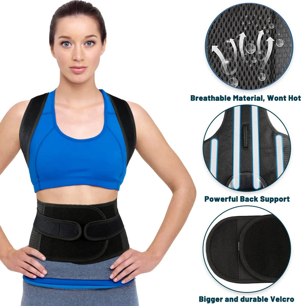 Back Brace Posture Corrector – Adjustable Support for Men & Women