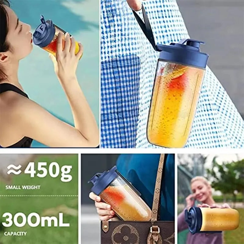 Double Cup Multifunction Portable Electric Fruit Juicer 6 Blades Blender Bottle Fresh Juice Smoothie Blender USB Charging Juicer