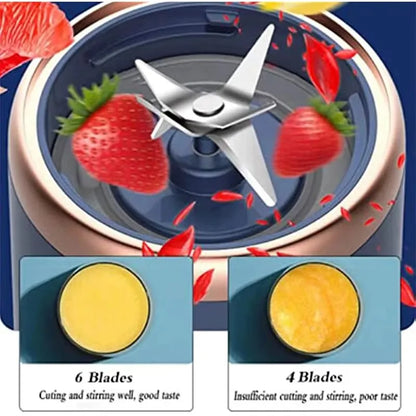 Double Cup Multifunction Portable Electric Fruit Juicer 6 Blades Blender Bottle Fresh Juice Smoothie Blender USB Charging Juicer