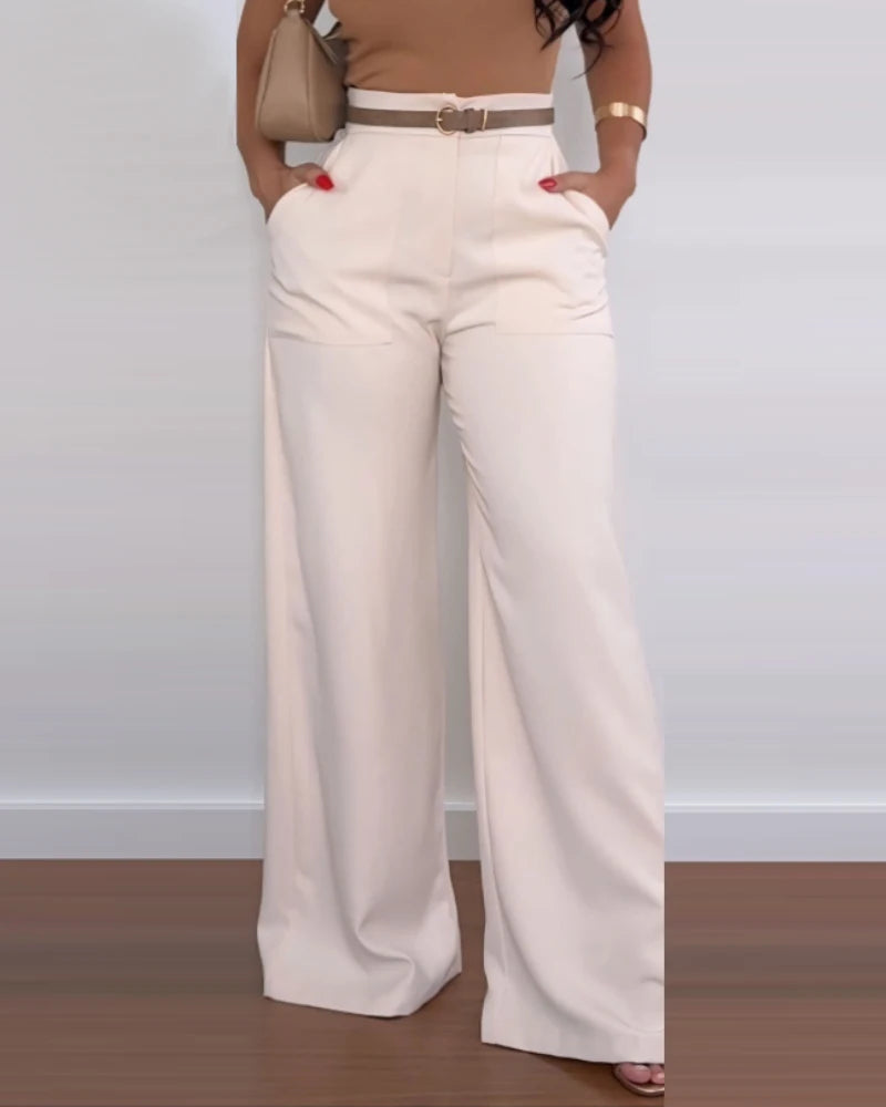 Summer Elegant Women's Fashion New High Waist Printed Wide Leg Casual Pants Loose and Comfortable Casual Pants