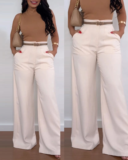 Summer Elegant Women's Fashion New High Waist Printed Wide Leg Casual Pants Loose and Comfortable Casual Pants